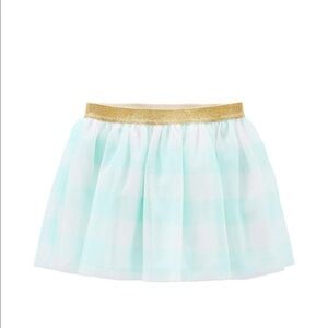 Carter’s NWT gingham‎ tutu skirt mint green girls 4T